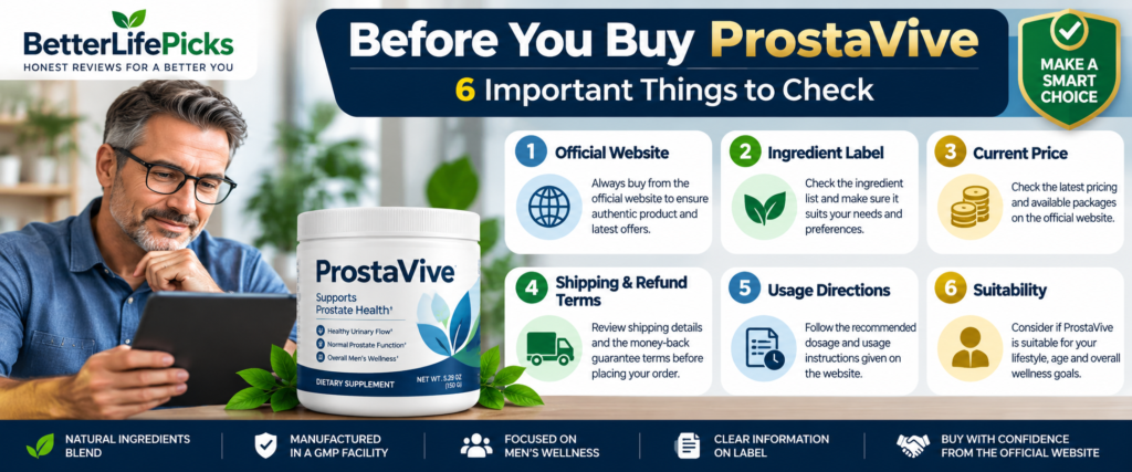 ProstaVive buying checklist